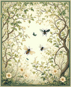 Whimsical Bees and Blossoms Garden Rug
