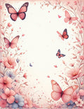 Whimsical Butterflies Blossoms Gentle Pink Rug