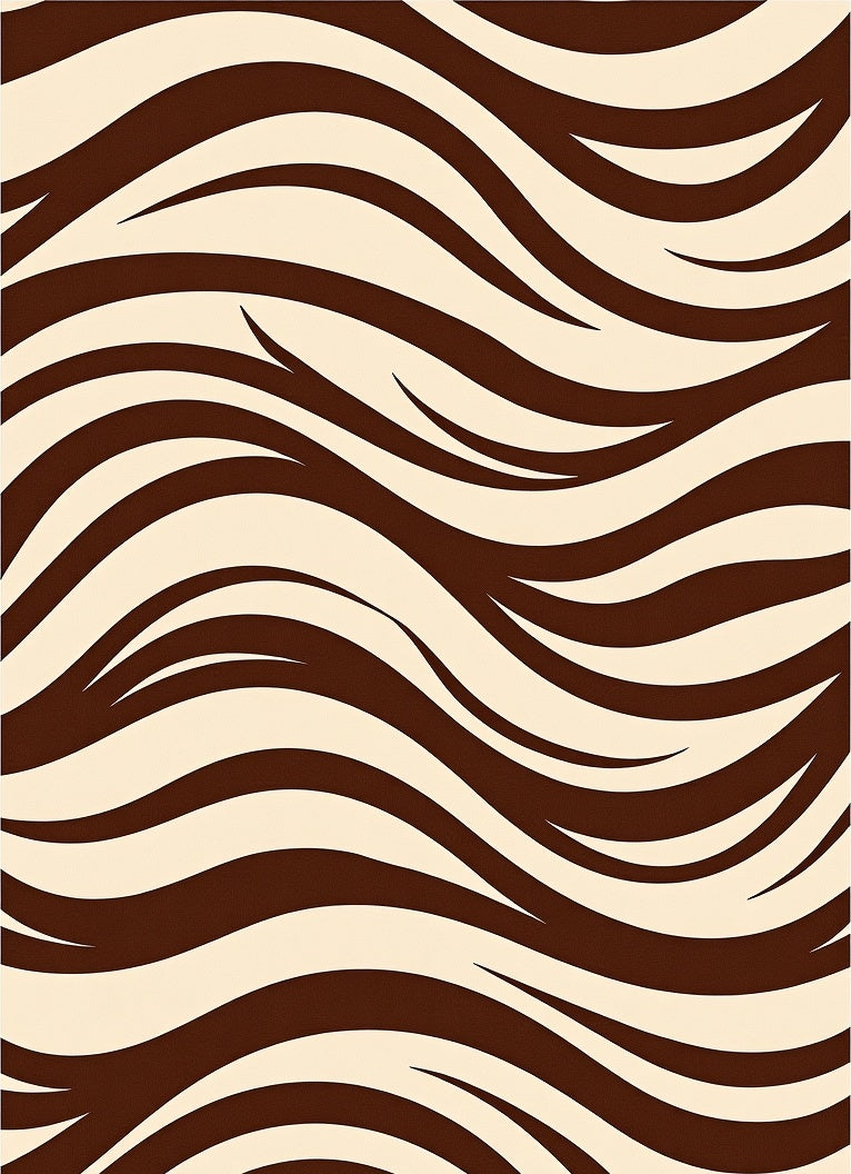 Rich Brown Cream Zebra Stripes Rug