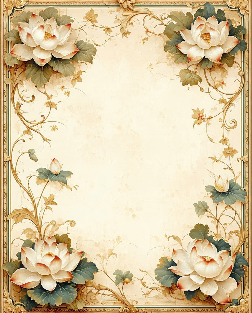 Elegant Floral Scroll Pattern Rug