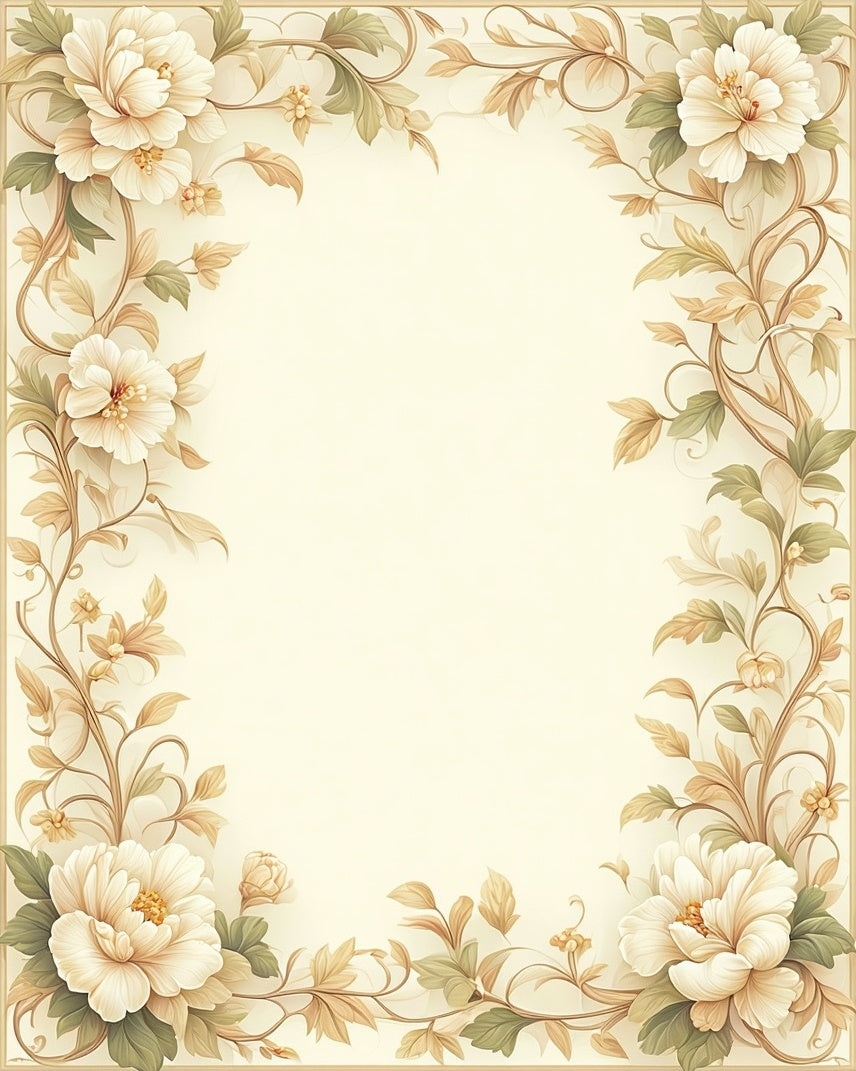 Elegant Floral Vine Motif Rug