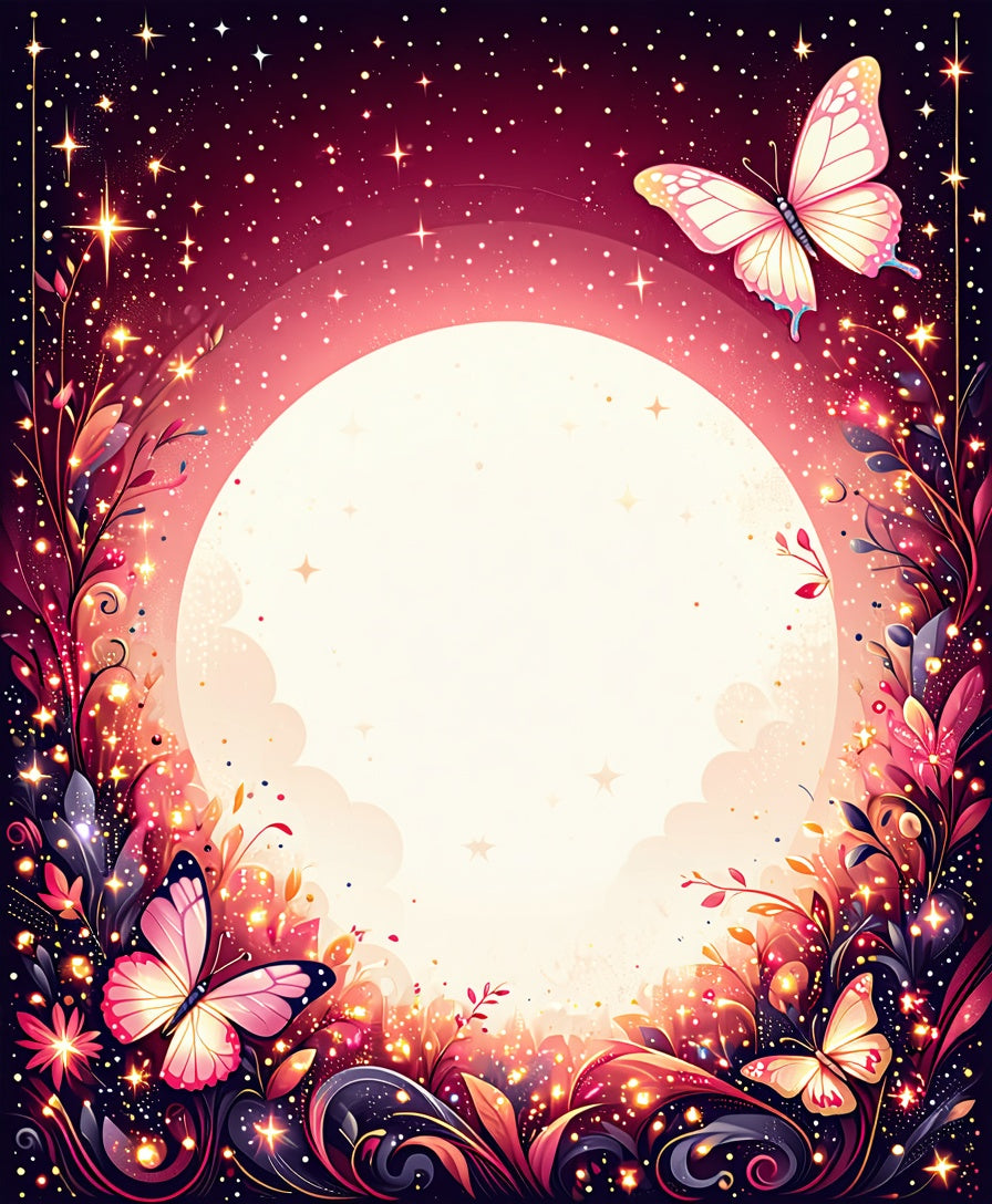 Enchanting Butterfly Starry Night Garden Rug