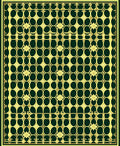 Elegant Gold Orb Floral Pattern Rug