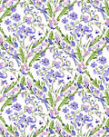 Loose Floral Sketch With Purple Accents Rug