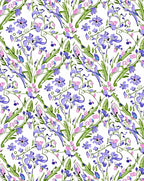 Loose Floral Sketch With Purple Accents Rug