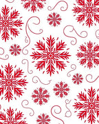 Red Snowflake Swirl Abstract Background Rug