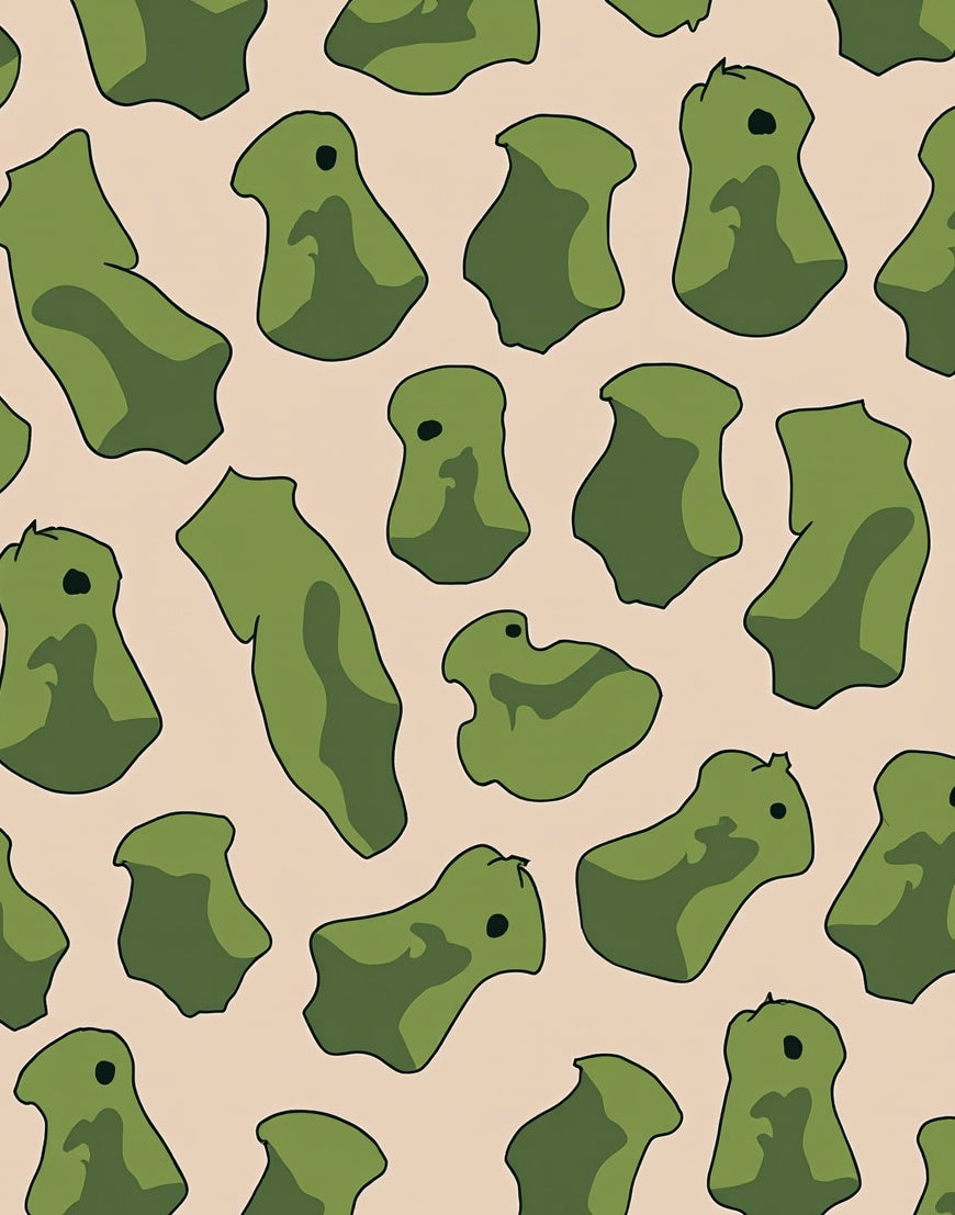 Camouflage Abstract Organic Shapes Rug