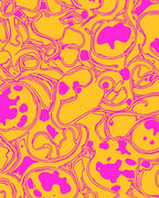 Bold Magenta Swirls Abstract Pattern Rug