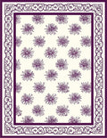 Floral Bordered Repeating Bloom Pattern Rug