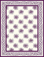 Floral Bordered Repeating Bloom Pattern Rug