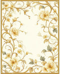 Elegant Floral Vine Border Design Rug