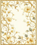 Elegant Floral Vine Border Design Rug