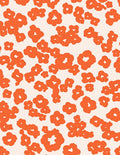 Abstract Orange Floral Pattern Rug
