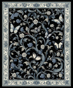 Vintage Floral Butterfly Garden Design Rug
