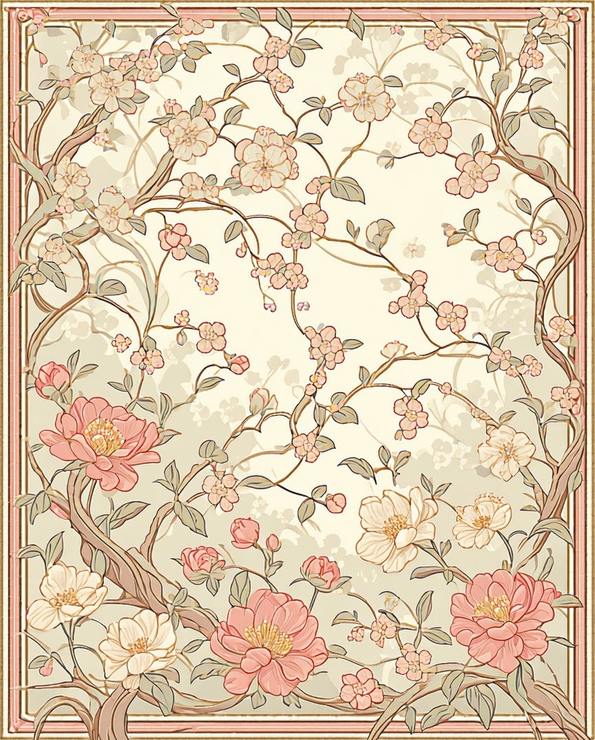 Floral Branch Blossom Design Rug