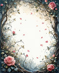 Enchanted Garden Rose Vine Pattern Rug
