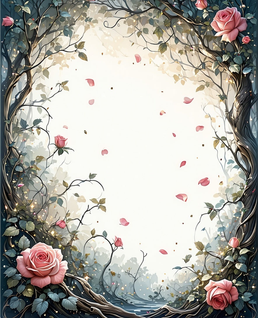Enchanted Garden Rose Vine Pattern Rug