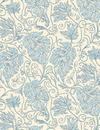 Art Nouveau Blue Floral Vine Pattern Rug