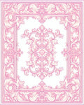 Elegant Pink Rococo Swirl Rug