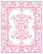 Elegant Pink Rococo Swirl Rug
