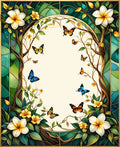 Floral Arch Butterflies Leaves Rug