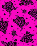 Vibrant Pink Turtle Pattern Design Rug