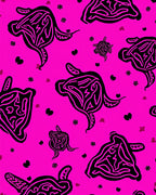 Vibrant Pink Turtle Pattern Design Rug