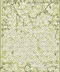 Green Floral Maze Pattern Rug