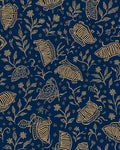 Gold Tropical Floral Pattern Rug