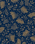 Gold Tropical Floral Pattern Rug
