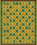 Golden Yellow Geometric Starburst Pattern Rug