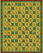 Golden Yellow Geometric Starburst Pattern Rug