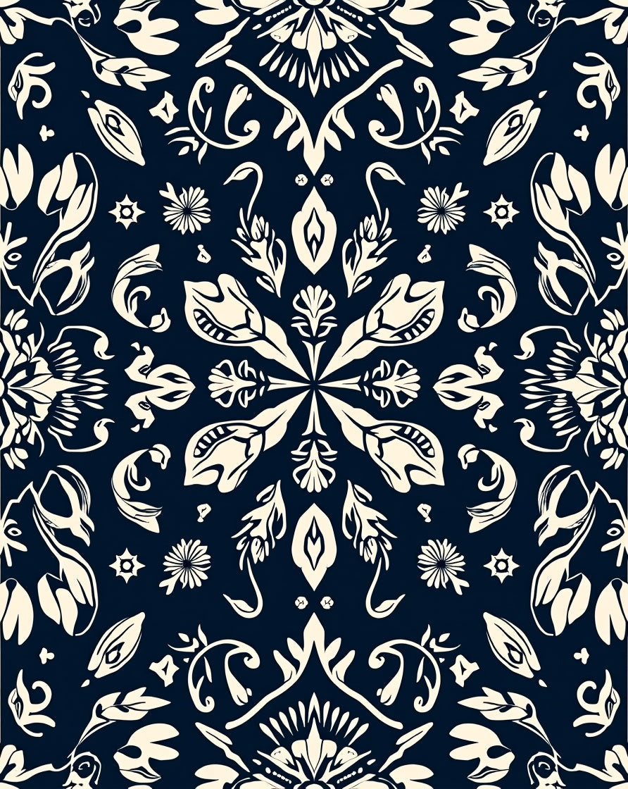 Classic Floral Symmetry Design Rug