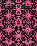 Bold Pink Ornamental Symmetry Pattern Rug