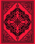 Bold Red Black Mandala Design Rug
