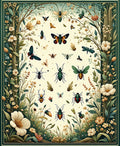 Nature Insect And Floral Pattern Rug