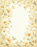 Elegant Cream Floral Swirls Design Rug