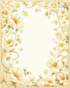 Elegant Cream Floral Swirls Design Rug