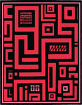 Bold Red Geometric Maze Rug