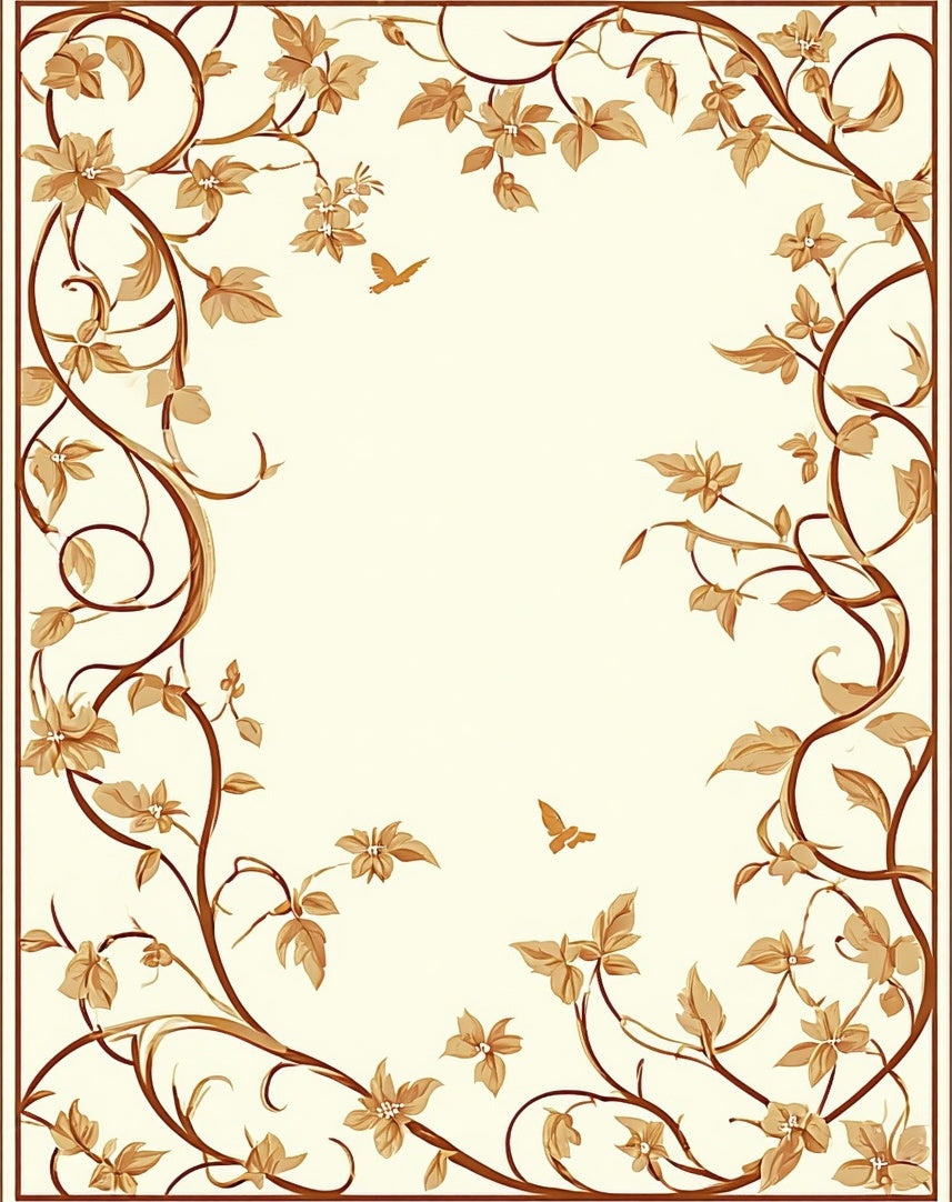 Vines And Floral Motifs Rug