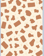 Abstract Brown Spot Pattern with Flowers Rug
