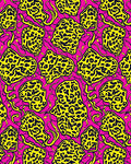 Bold Yellow Organic Shapes On Pink Rug