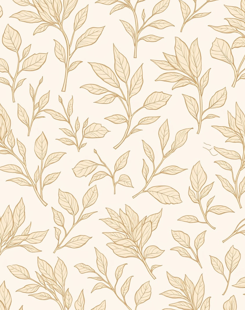 Delicate Botanical Line Art Rug