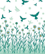 Flying Birds Daisy Meadow Design Rug
