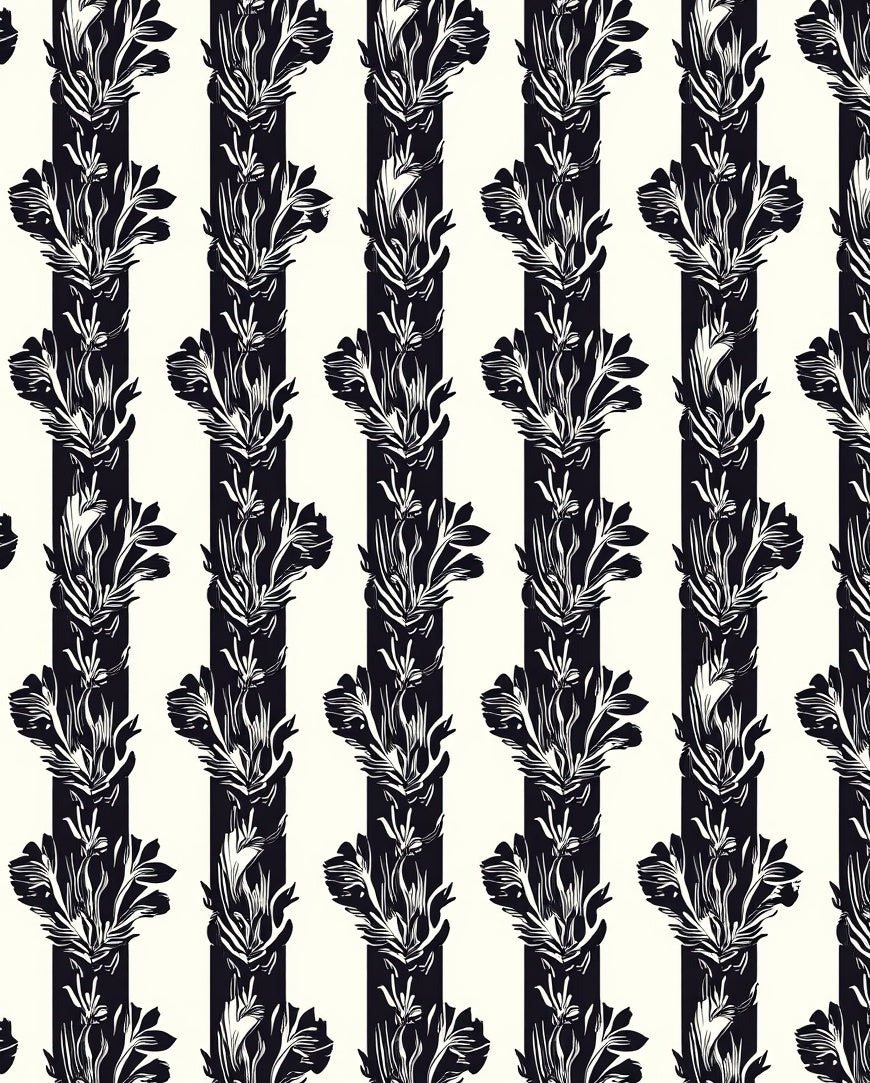 Bold Floral Stripes Design Rug