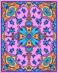 Pink Floral Medallion Garden Design Rug