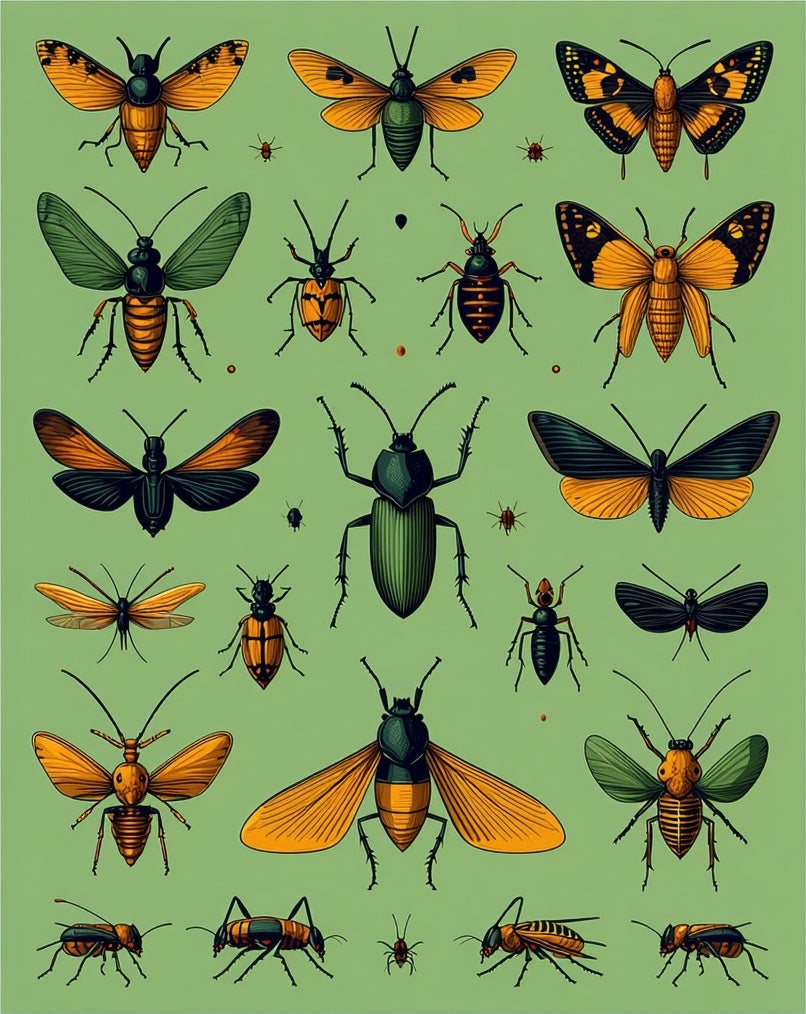 Nature Insects Collection Design Rug