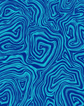 Abstract Blue Swirl Pattern Rug