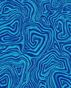 Abstract Blue Swirl Pattern Rug