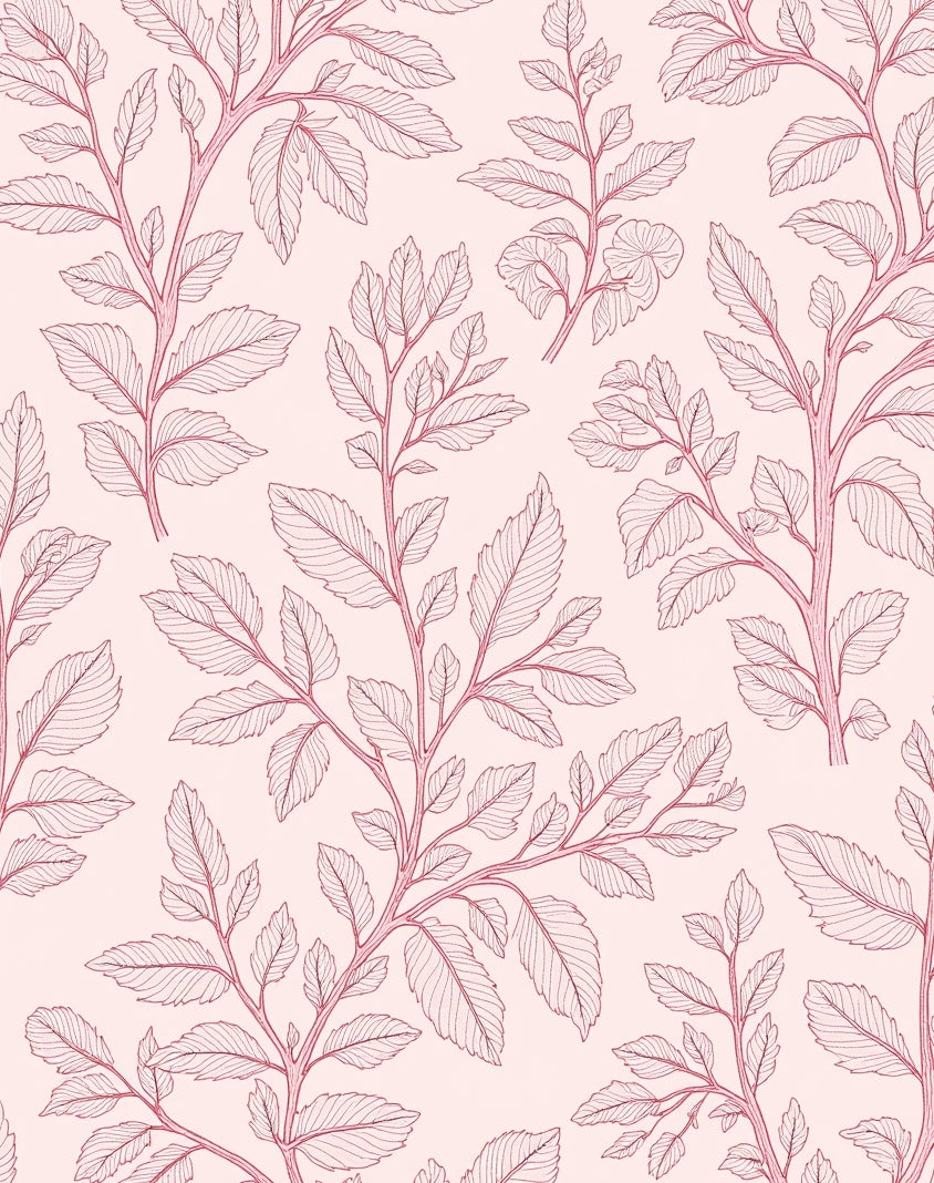 Delicate Floral Branch Outline Design Rug